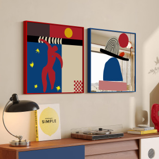 镜子包豪斯餐厅饭厅高级感玄关过道走廊卧室床头客厅装 饰画小挂画