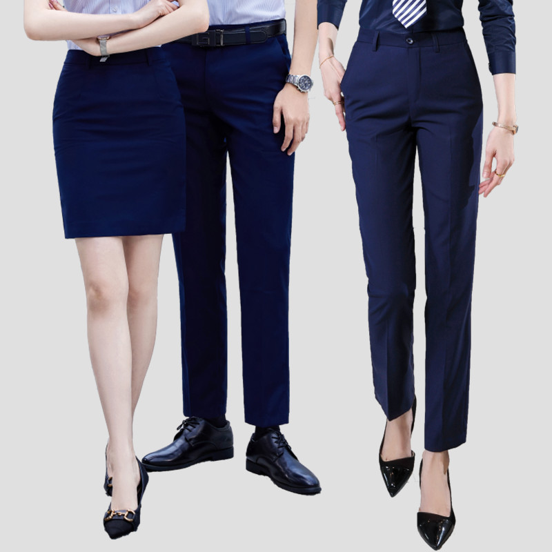 雷克萨斯4S店工作服西裤宝蓝色比亚迪西装裤西裙男女蓝色衬衫工装