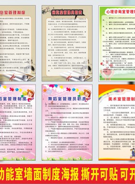 功能室墙面制度海报校园课室规范制度文墙贴学校规章制度牌音乐室
