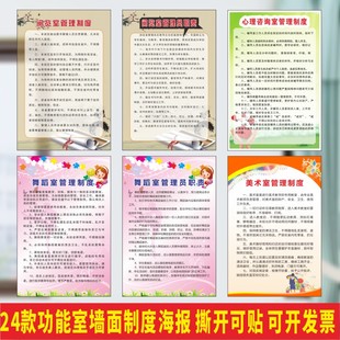 功能室墙面制度海报校园课室规范制度文墙贴学校规章制度牌音乐室