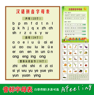 一年级汉语拼音字母表小学拼读训练声母韵母整体认读音节26个字母