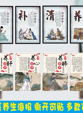 中医调理高清防水海报墙贴纸中药养生理论养生大学挂图讲堂装饰