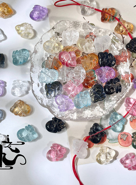 50颗14X18mm琉璃小兔子直孔水晶玉兔diy手工制作手链项链串珠材料