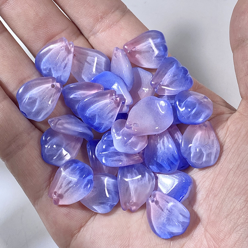 50颗15x19mm琉璃杏尾花花瓣古风发簪材料diy手工汉服头饰制作配件