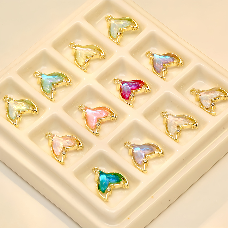 合金人鱼尾吊坠手工串珠子材料
