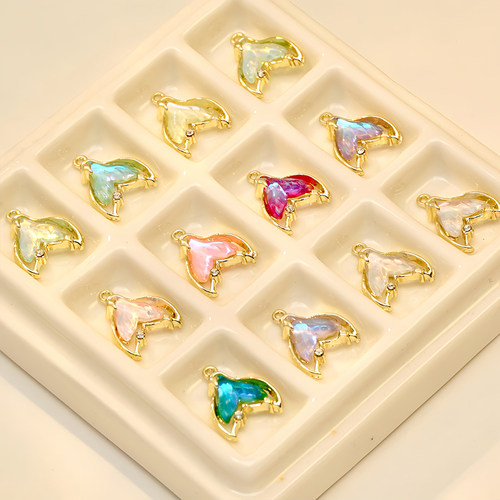 合金人鱼尾吊坠手工串珠子材料