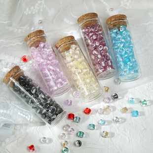 6x8mm糖心墩墩珠细闪灌金桶珠树脂散珠子diy手工制作手串项链材料