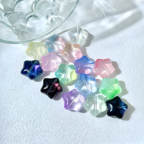 15mm琉璃胖星星横孔五角星