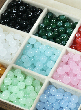 8x10mm仿天然石琉璃算盘珠仿玉石隔珠diy手工串珠手串项链材料