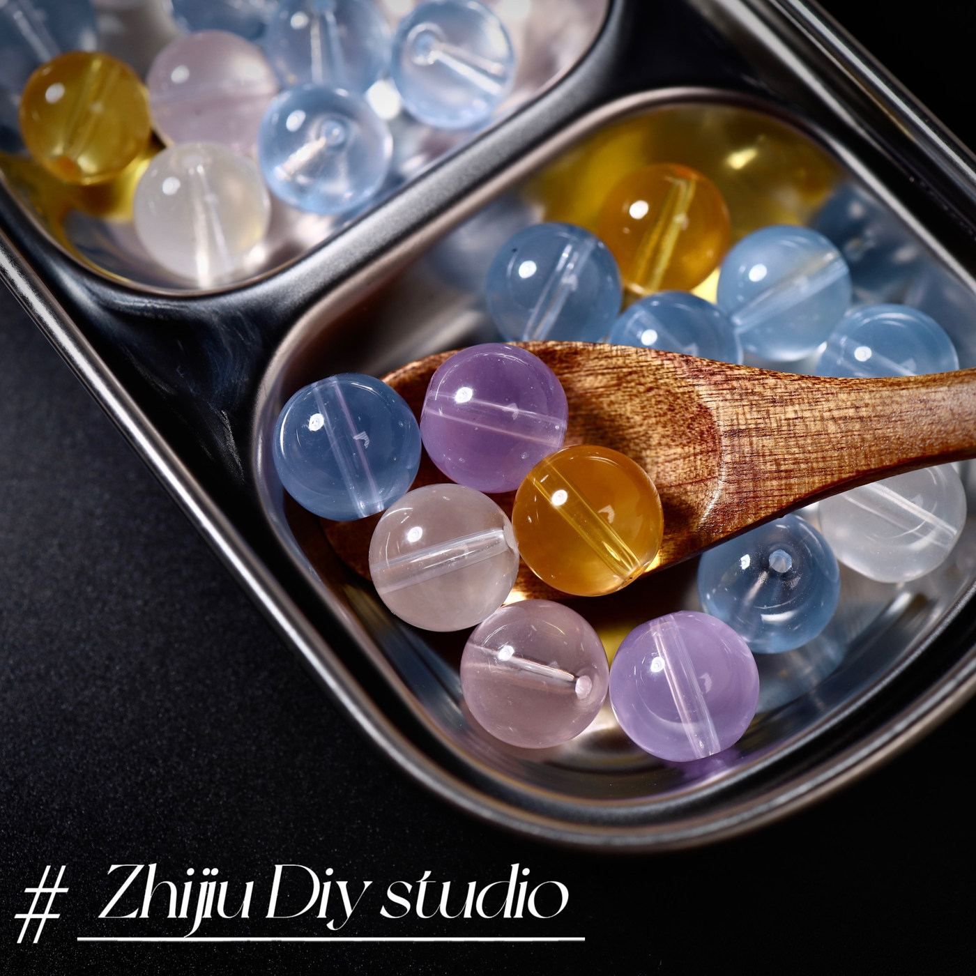 12-14mm仿水晶琉璃散珠子粉紫水晶圆珠手工diy手串手机链项链材料