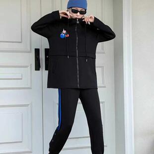 2024秋妙糖女装专柜正品优质太空棉连帽开衫卫衣套装休闲气质显瘦