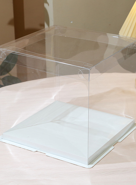 全透明生日蛋糕盒4/6/8/10/12寸单双层加特高白色网红烘焙包装盒