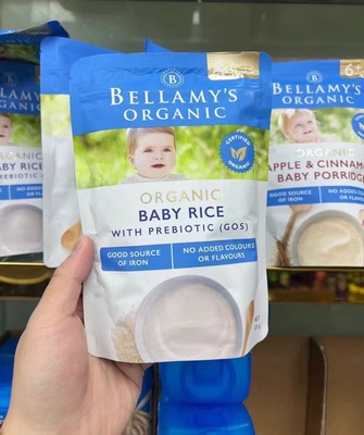 贝拉米有机米粉婴儿高铁米粉宝宝辅食高铁米糊乳4+营养粥 125克