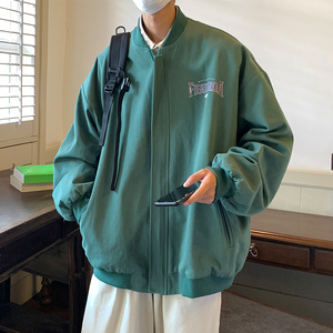 EQ108 字母印花工装外套男2024秋装新款棒球服夹克学院风学生 P98图片
