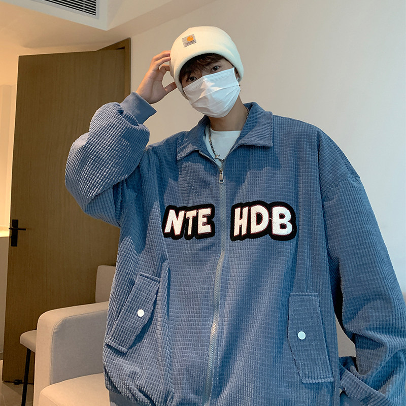EQ100玉米粒外套男港风ins潮流百搭2024新款棒球服夹克P108,男装夹克,电商C306-1