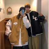 EQ97情侣装秋装2024新款呢料外套男女学生棒球服毛巾绣夹克P110，男装夹克，电商C306-1
