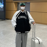 EQ83镂空绣花玉米粒拼色外套男秋装夹克2024新款棒球服学院风P93，男装夹克，电商C306-1