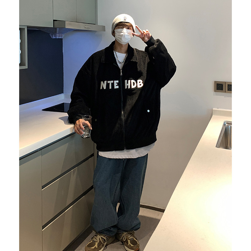 EQ100玉米粒外套男港风ins潮流百搭2024新款棒球服夹克P108,男装夹克,电商C306-1
