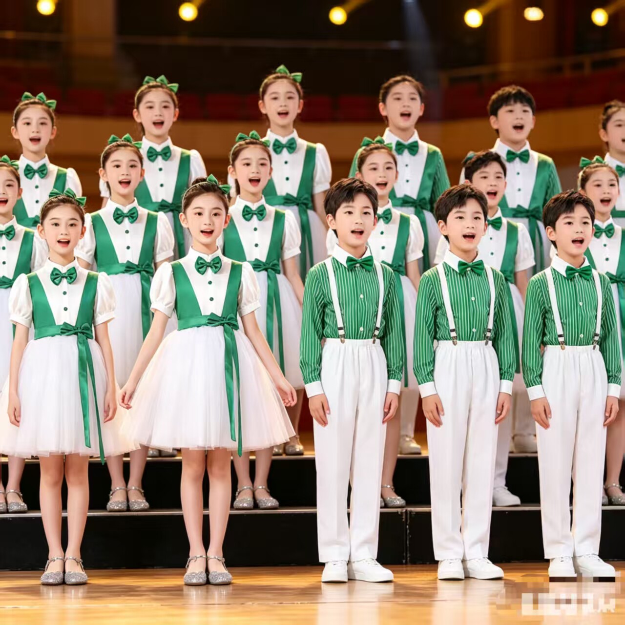儿童大合唱演出服中小学生主持诗歌朗诵表演服幼儿园蓬蓬裙舞蹈服