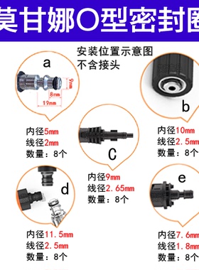 莫甘娜高压洗车机配件出水管水枪密封圈O形圈防水胶圈LAVOR嬉力派