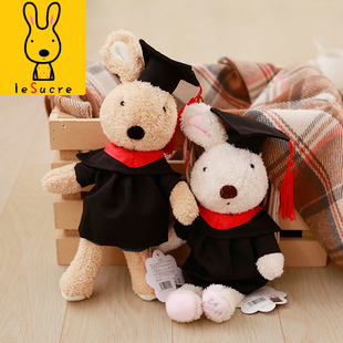 砂糖兔毛绒玩具兔子定制毕业公仔博士装 可爱玩偶布娃娃礼物送同学