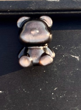 天然银曜石小熊吊坠清货捡漏