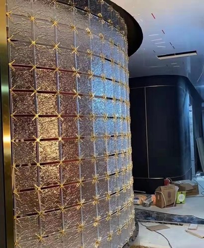 水晶砖挂片背景墙玻璃隔断