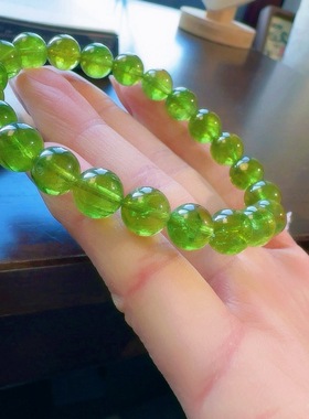 天然巴西全色绿碧玺单圈手链正品通透碧玺男女手串老矿料旺夫石