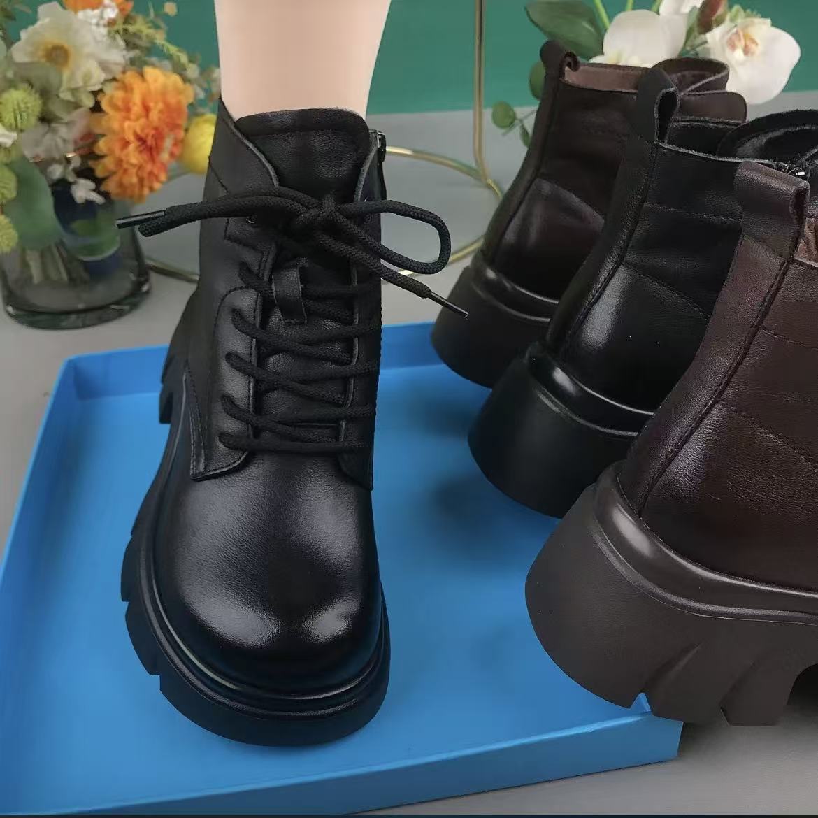 马丁靴女松糕厚底百搭英伦风短靴