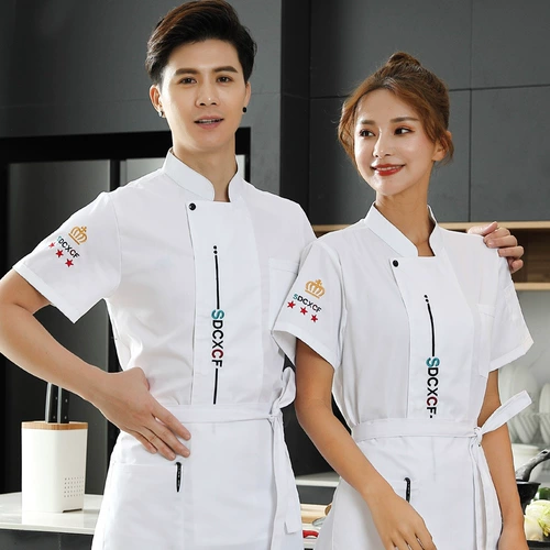 Ресторан шеф -повар для работы с одеждой длинный -насыщенные осенние и зимние работники мужской кухни на запад -точечно торт магазин декоративная выпечка одежды