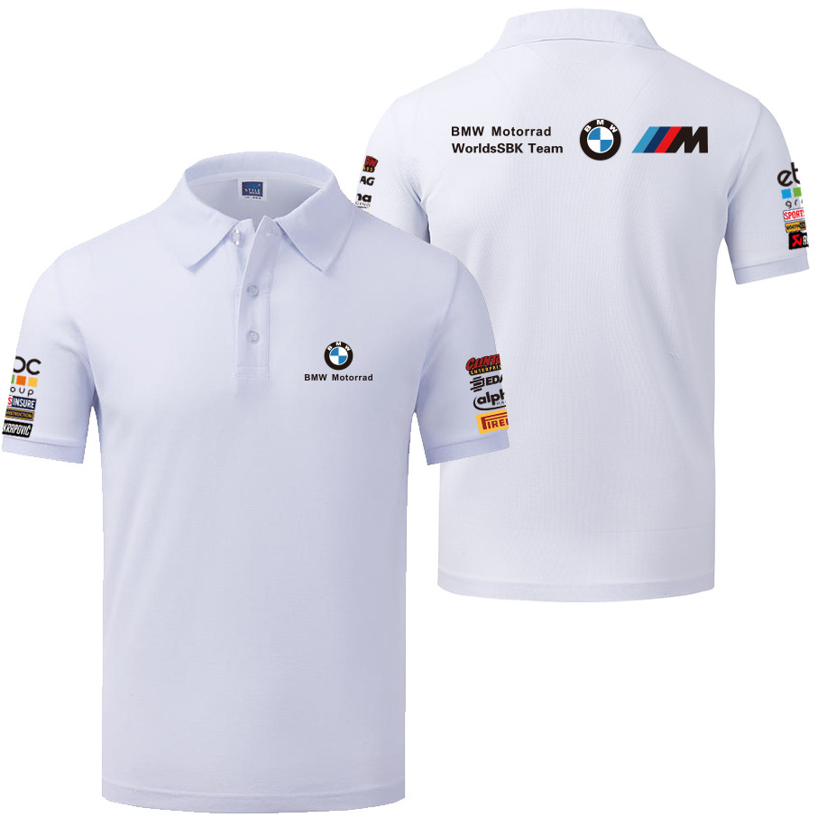 宝马摩托骑行短袖BMW车队衣服polo衫赛道MOTOGP厂队服机车t恤定制