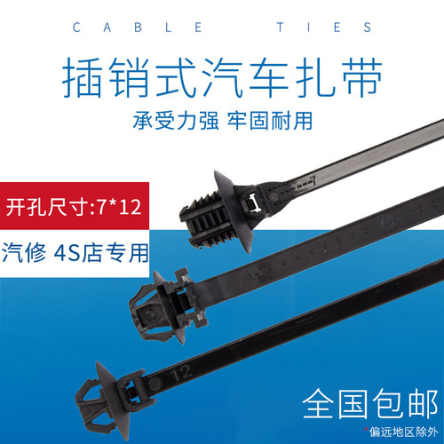 带开孔椭圆形尼龙扎带插销式汽车