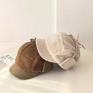 加厚毛绒护耳保暖鸭舌帽子女韩版秋冬天骑车防寒雷锋帽飞行帽冬季