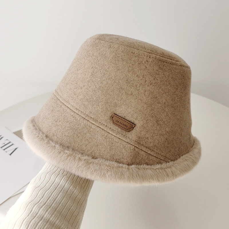 大头围毛绒显脸小渔夫帽子女秋冬