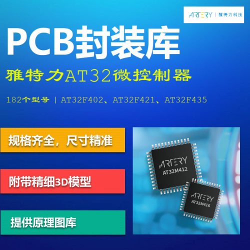 雅特力AT32全系列常见微控制器PCB封装库 F402_F423_F435 AD格式