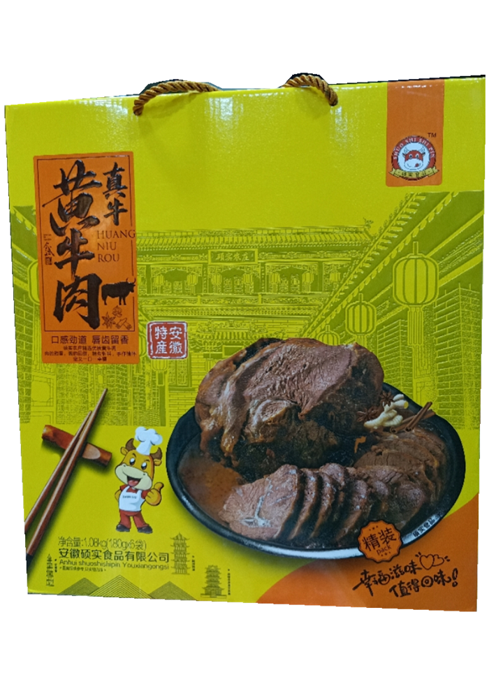 安徽特产 真牛黄牛肉180克*6礼盒装 硕实农庄 口感劲道 唇齿留香