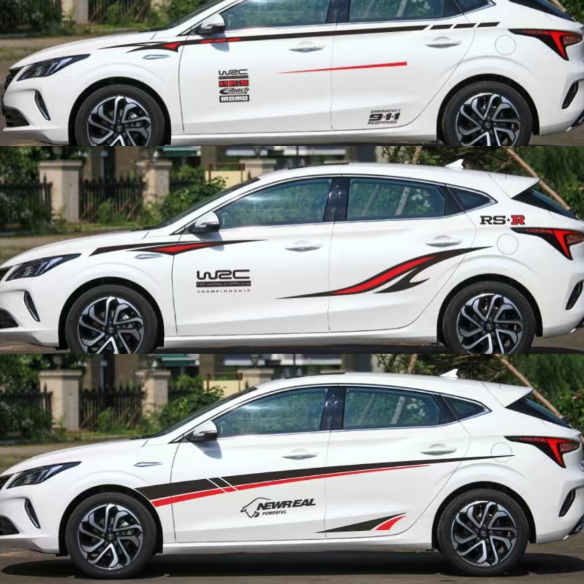 适用于长安逸动XT车贴拉花汽车腰线改装悦翔V3V7车身装饰贴纸彩条