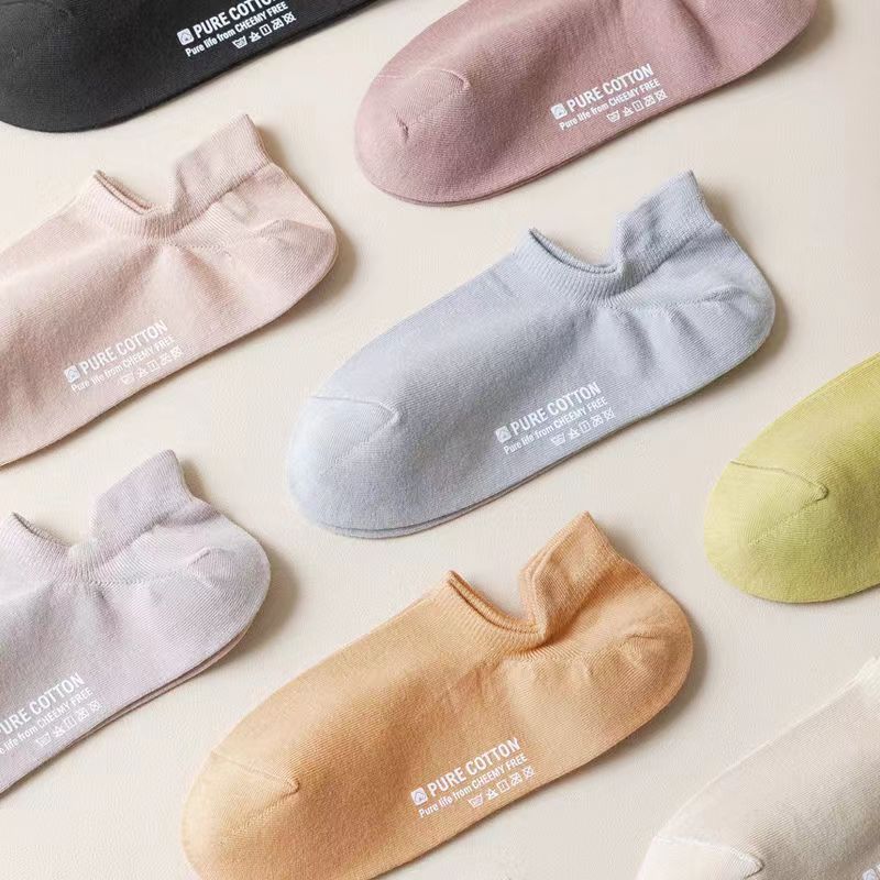 夏天袜子纯棉袜100女款ins潮百搭  诸暨夏季薄款女士船袜全棉