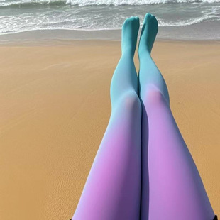 森娜撞色拼色双层天鹅绒多巴胺穿搭80D春秋款 袜 糖果炫彩色女连裤