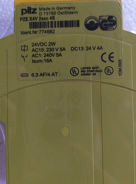 议价德国皮尔兹PILZ安全继电器 PZE X4V 2sec 4S