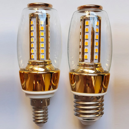 无频闪led玉米灯E14E27螺口玻璃欧式玉石云石水晶柱形火箭灯泡