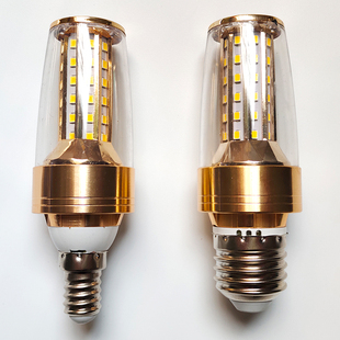 led灯泡12W节能玉米灯E14小螺口E27欧式水晶玉石吊灯高亮火箭光源