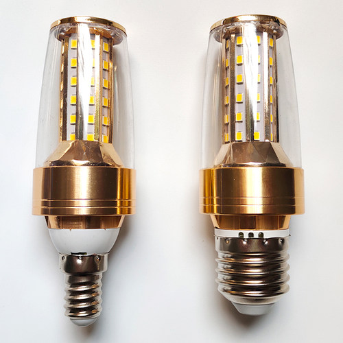 led灯泡12W节能玉米灯E14小螺口E27欧式水晶玉石吊灯高亮火箭光源