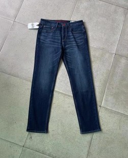 男款修身剪刀高弹力加绒厚牛仔裤