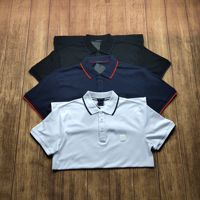 薄款修身珠地棉翻领短袖POLO衫