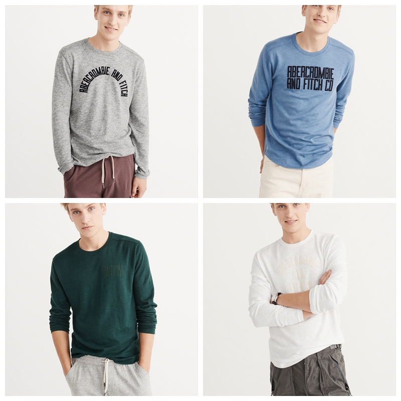 17款小麋鹿运动款贴布刺绣针织长袖T恤 4色