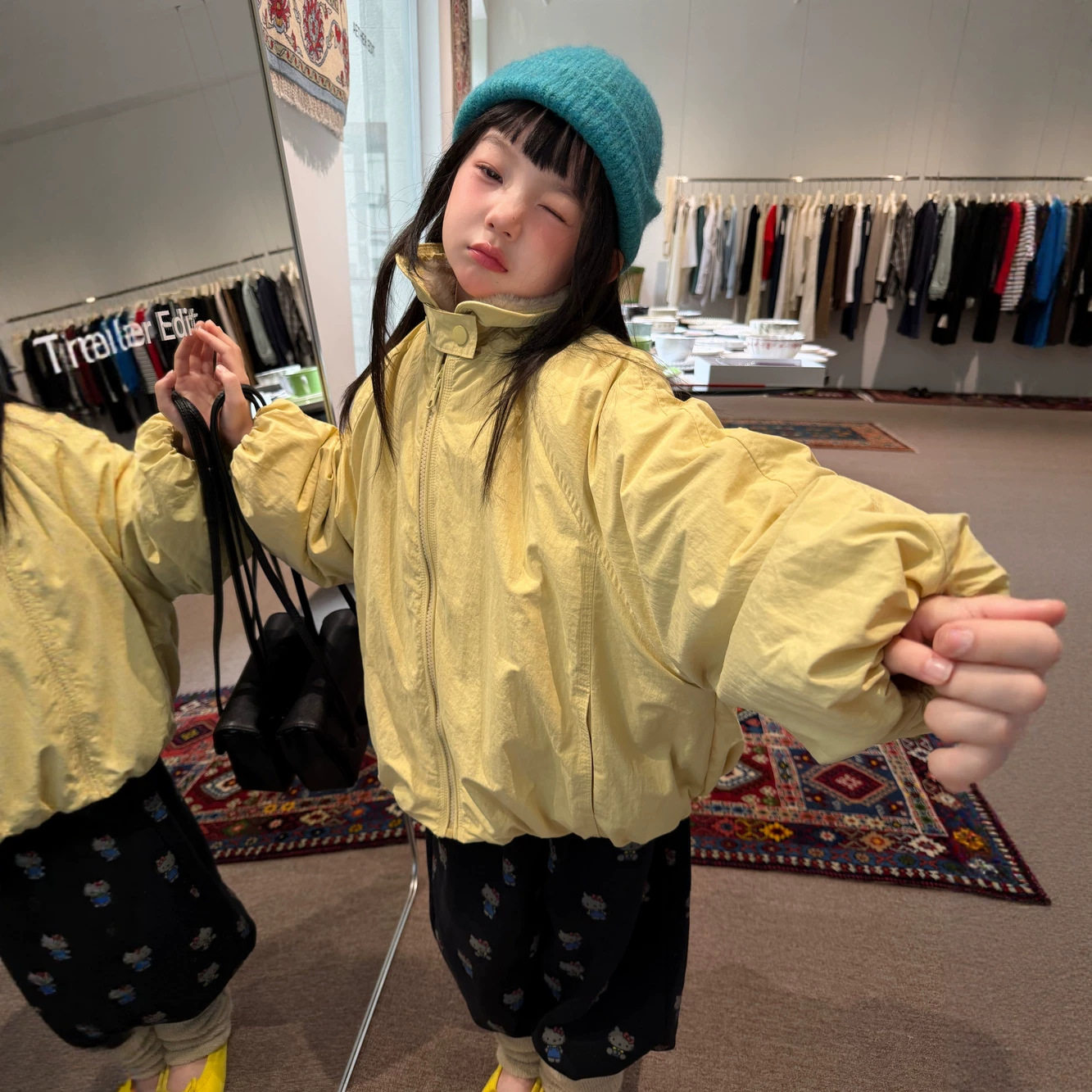 半柚棉服2026冬季女童韩版纯色毛毛外套儿童加厚百搭拉链休闲棉衣