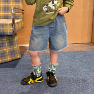童装 五分裤 女童牛仔短裤 牛仔中裤 儿童中小童韩版 2026春夏新款