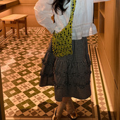 花与寻童装 女童半身裙2026年春款 格纹木耳边大摆裙洋气百搭公主裙