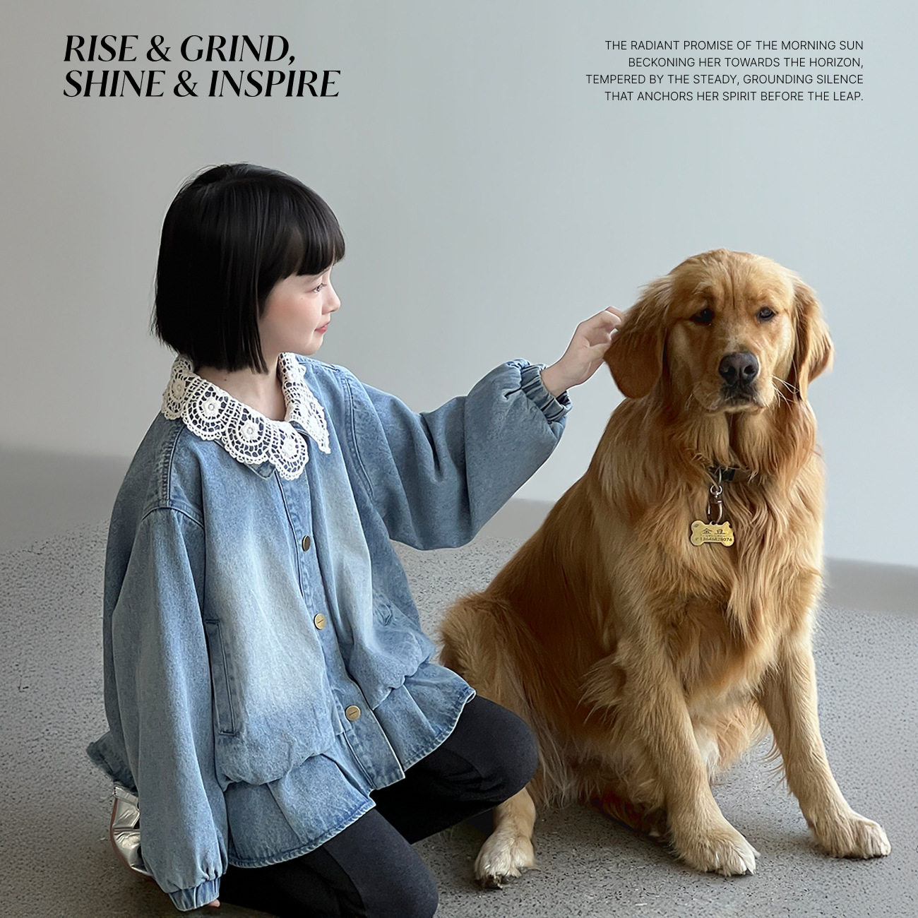 雨晨童装女童牛仔外套2026春新款儿童洋气蕾丝拼接上衣